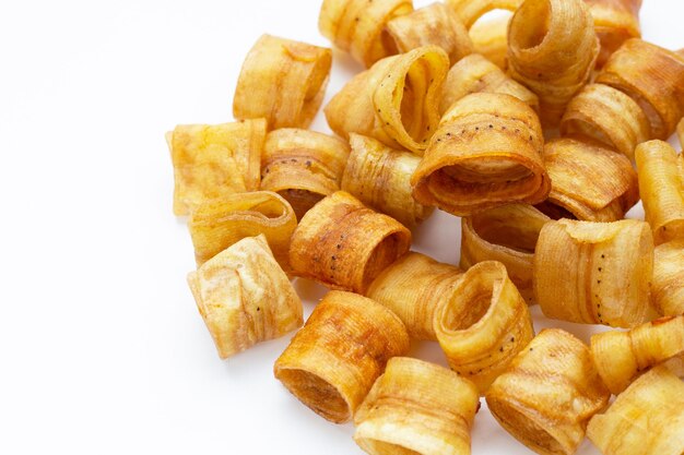 Rotoli di chips di banana croccanti Snack di frutta