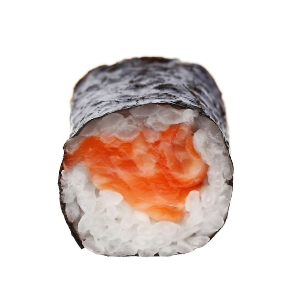 Rotolo di sushi isolato su bianco