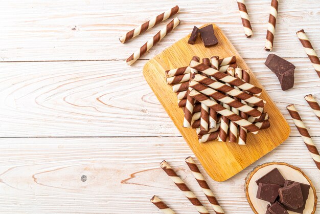 rotolo di wafer al cioccolato