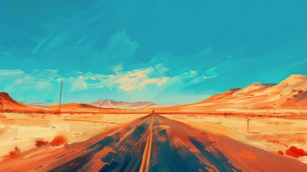 Rotta vuota 66 USA dipinto digitale Desert Valley of Death