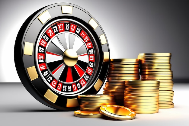 Roulette del casinò in stile nero e rosso con effetti