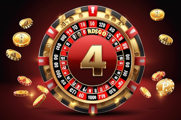 Roulette del casinò in stile nero e rosso con effetti