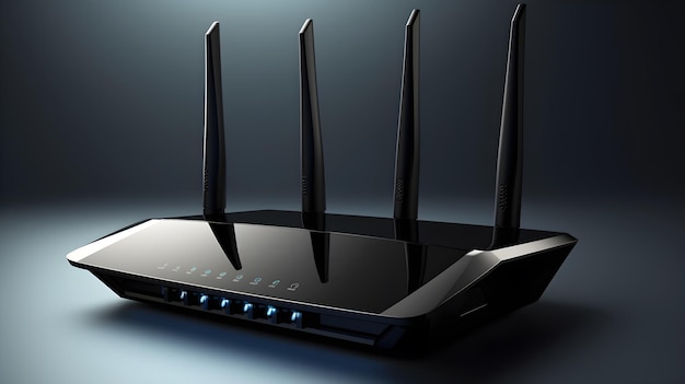 router wireless su sfondo nero