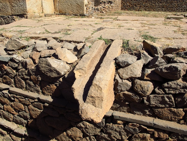 Rovine del palazzo nella città di Axum, Etiopia