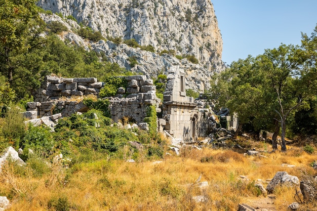 Rovine dell'antica città di Termessos senza turisti vicino ad Antalya in Turchia