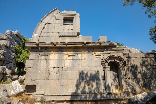 Rovine dell'antica città di Termessos senza turisti vicino ad Antalya in Turchia