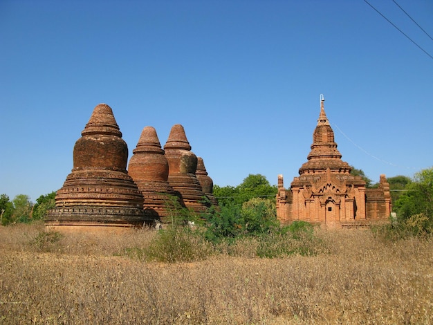 Rovine dell'antica pagoda Bagan Myanmar