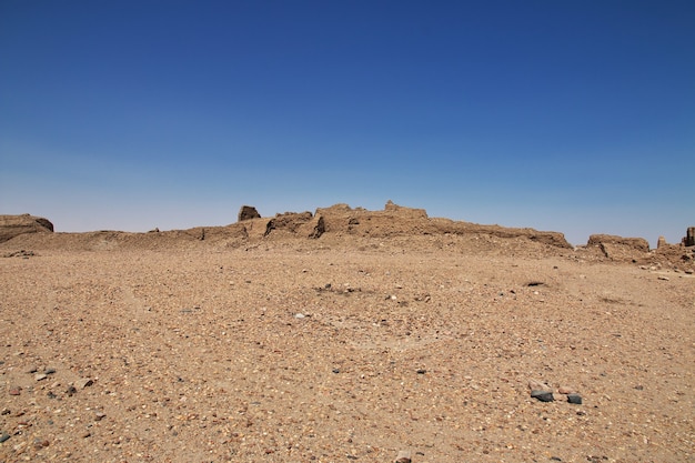 Rovine dell'antico tempio egizio sull'isola di Sai, Nubia, Sudan