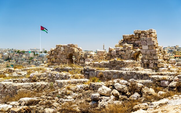 Rovine della cittadella di Amman in Giordania