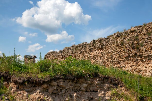 Rovine di un antico castello in mattoni rossi