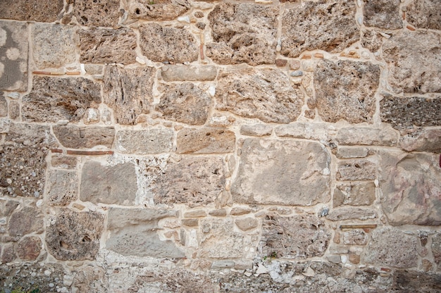 Rovine di un castello con mura in mattoni