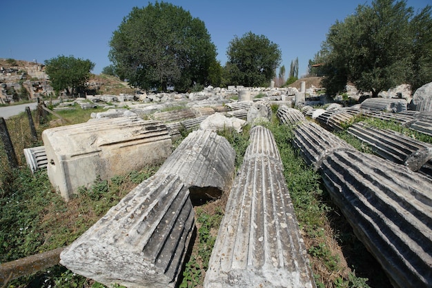 Rovine nell'antica città di Afrodisia a Aydin Turkiye