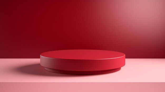 Ruby Abstract Minimalistic Product Podium La scena per la presentazione del prodotto Sala 3D con piattaforma geometrica Stagio piedistallo Ai Generato Podium Mockup per una pubblicità del prodotto