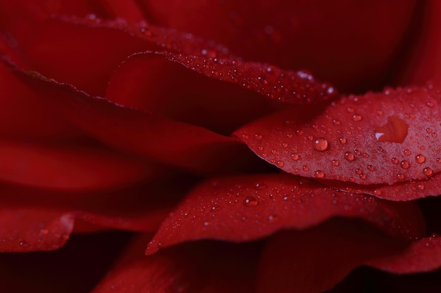 Rugiada sui petali di un fiore rosso