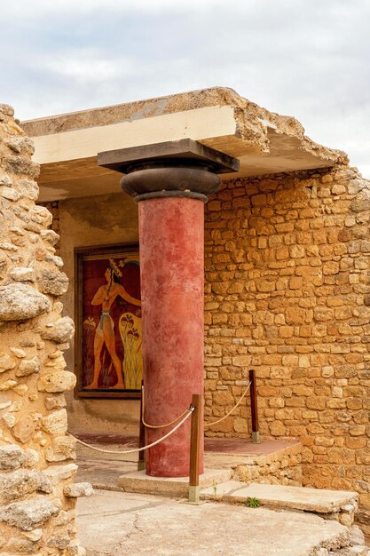 Ruine del palazzo di Knossos sull'isola di Creta in Grecia Famoso palazzo minoico di Knossos