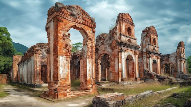 Ruine di un castello in Vietnam Generative Ai