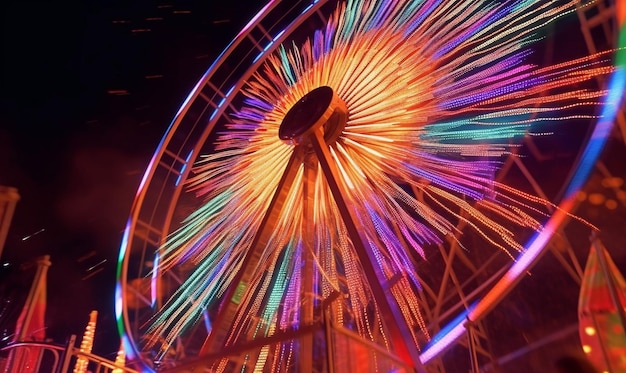 Ruota che gira di gioia alla notte di carnevale ai generativa