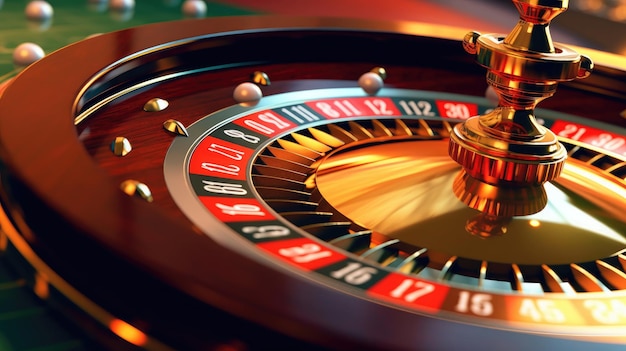 Ruota della roulette che gira nel casinò