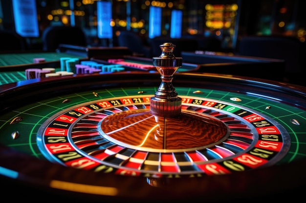 Ruota della roulette nel concetto di fortuna della dipendenza da casinò ai geneartive