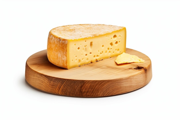 Ruota di formaggio isolata su bianco