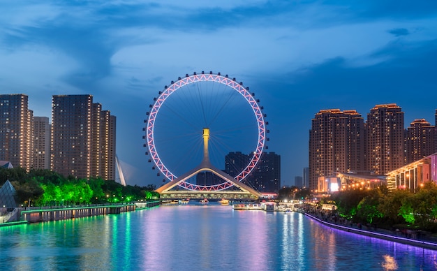 Ruota panoramica, a Tianjin, in Cina