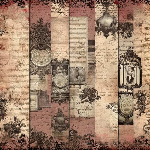 Rustica steampunk Scrapbook Paper