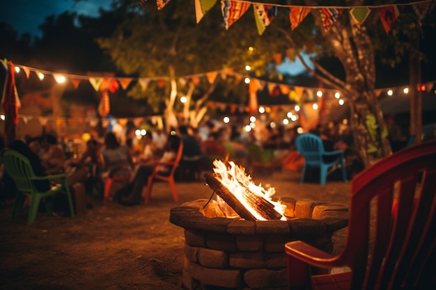 S di festa junina con decorazione e falò