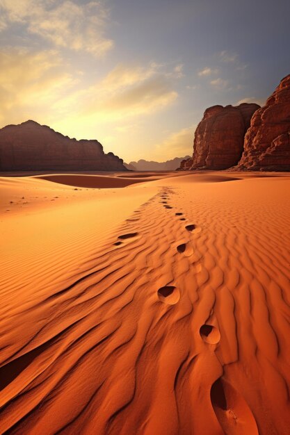 Sabbia e dune nel Wadi Rum giordania Generative ai