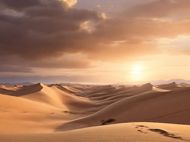 sabbie dorate al tramonto una serenità del deserto