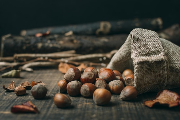 sacchetto di castagne di alta qualità e risoluzione bellissimo concetto fotografico