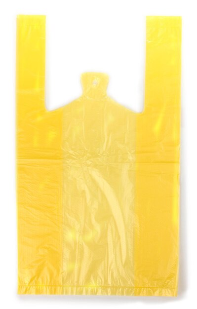 Sacchetto di cellophane isolato su bianco