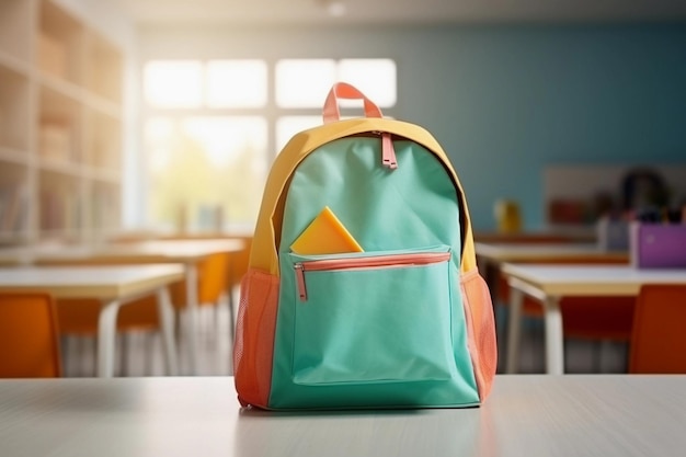 Sack con colori vivaci della scuola elementare