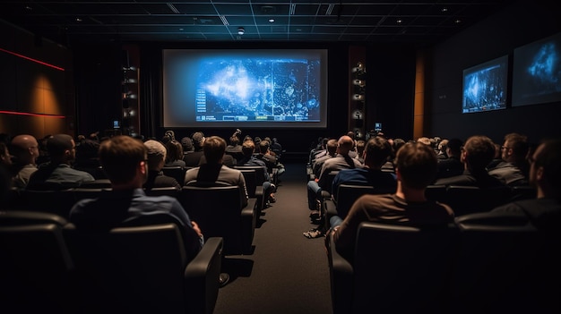 Sagome di persone in una sala conferenze