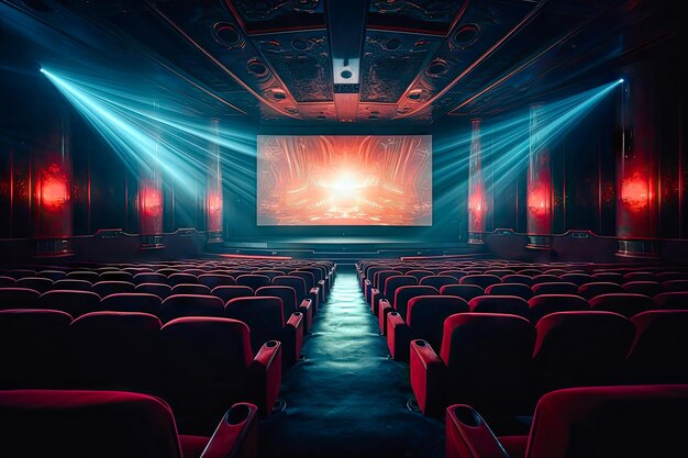 Sala cinematografica futuristica vuota