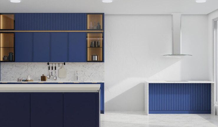 Sala di cottura con un rendering 3D della parete del tavolo da pranzo