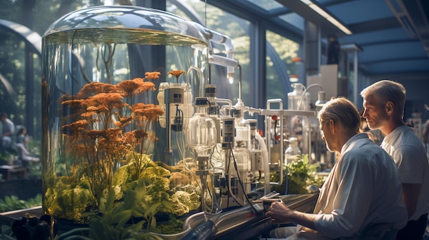 Sala di laboratorio con scienziati in ospedale