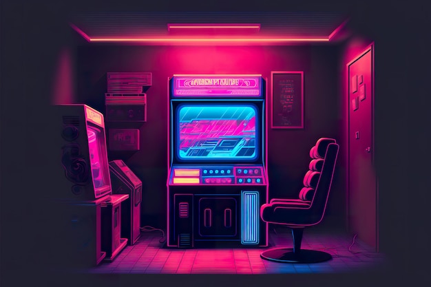 Sala giochi per slot machine Synthwave