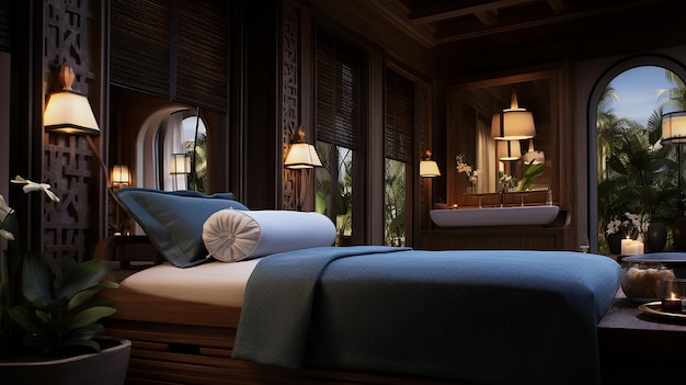 Sala massaggi della spa di lusso in stile elegante
