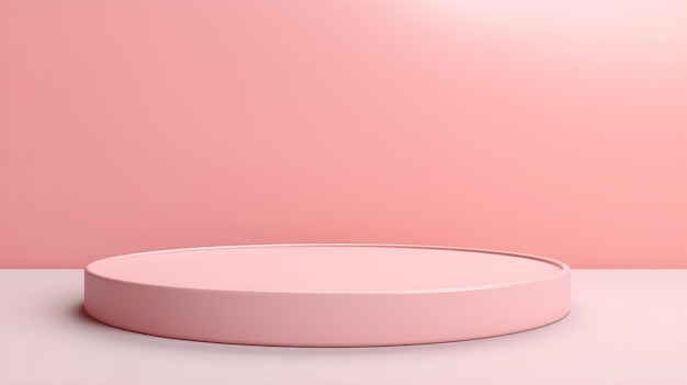 Sala minimalista con un palco in colori rosa chiaro Sfondio moderno e futuristico per Pro