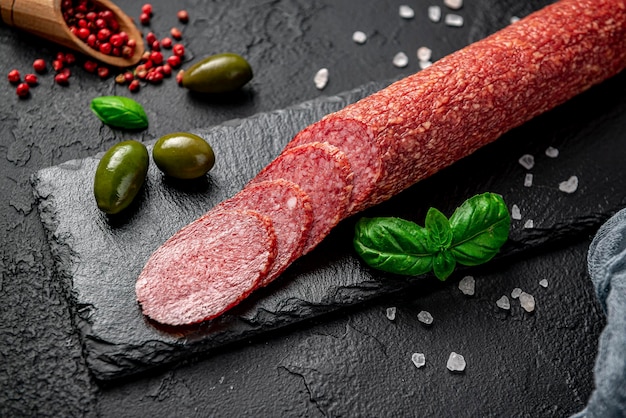 Salame Salsiccia biologica secca o chorizo spagnolo