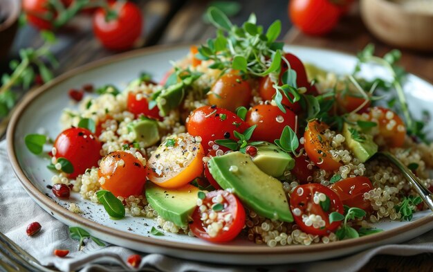 Salata sana di quinoa, avocado e pomodoro Bliss