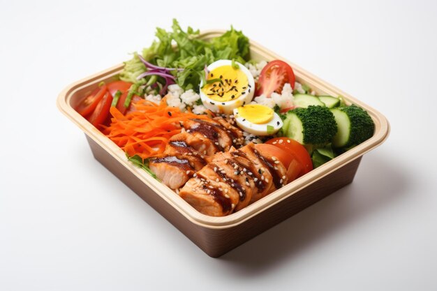 Salmone Bento box ai generato