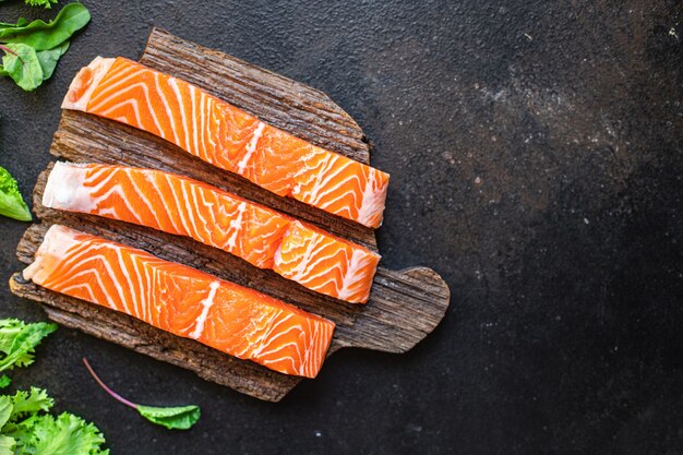 Salmone pesce crudo cibo prodotto biologico pasto snack spazio copia sfondo alimentare dieta pescetariana