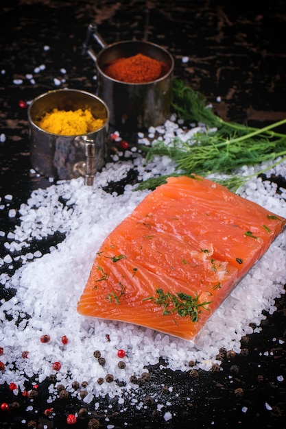 Salmone salato con spezie