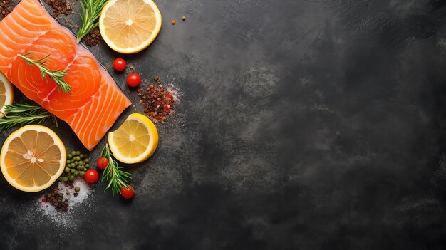 salmone sulla tavola di legno