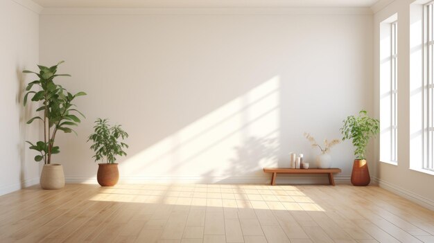 Salotto luminoso e ventilato con piante