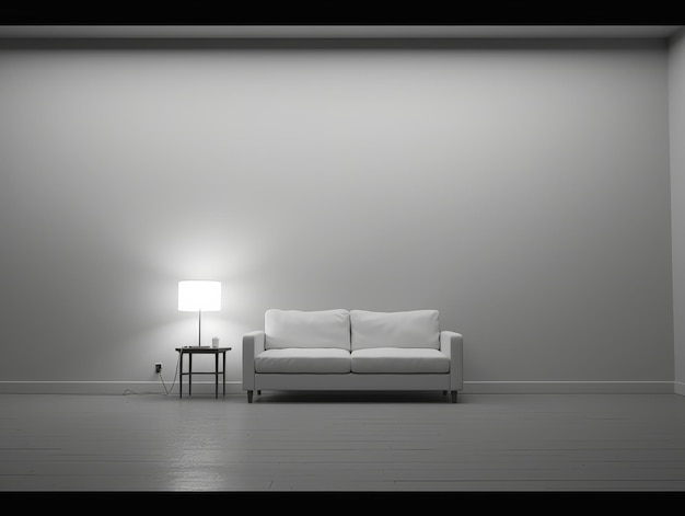 Salotto moderno con divano e lampada