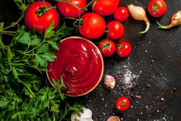 Salsa al pomodoro o ketchup con ingredienti