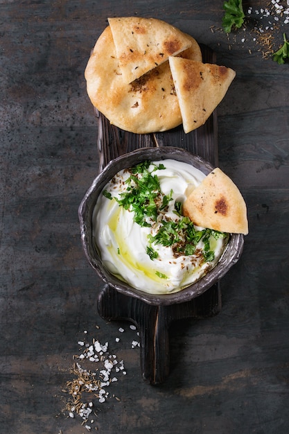 Salsa di formaggio fresco libanese al formaggio Labneh