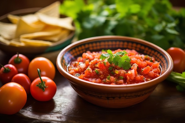 Salsa fresca fatta in casa, aperitivo messicano.